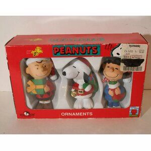 3 Snoopy Lucy Charlie Brown Peanuts Kurt S Adler Figure Christmas Ornaments Set